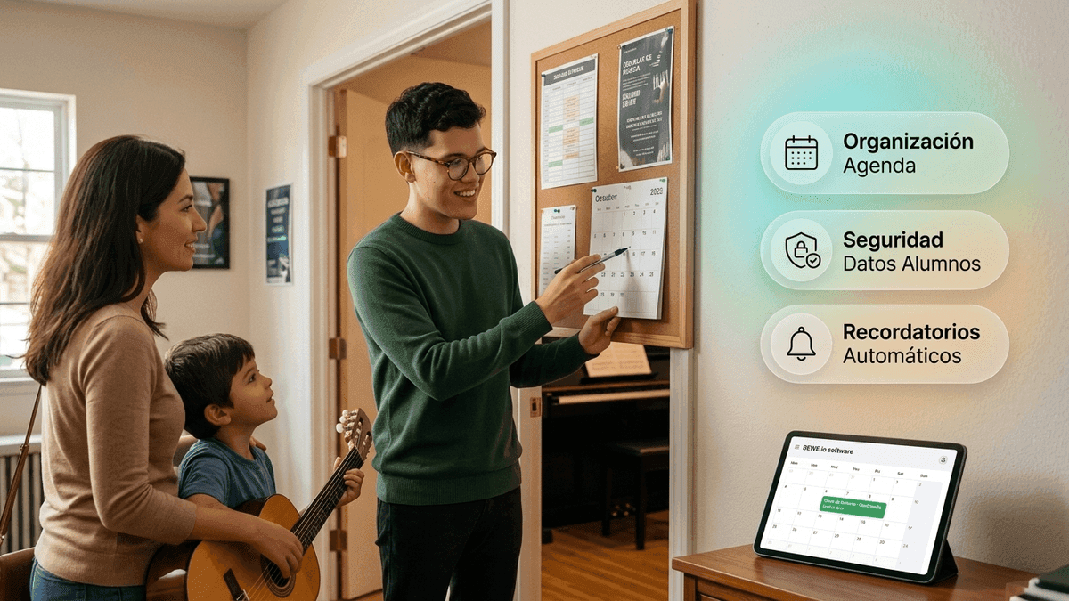 BEWE.io sistema de control de horarios para escuelas de música